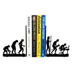 HeavenlyKraft Human Evolution Decor Decorative BOOKENDS Metal BOOKENDS for Shelves Office BOOKENDS Book Stopper for Heavy Books BOOKENDS Metal Library BOOKENDS Book Ends Book Holder