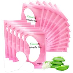 GreenLife 100 Pairs GreenLife Natural Hydrogel Eye Gel Pads - Collagen and Aloe Vera Patches for Under Eyes - Eyelash Extension Kit