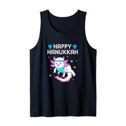 Hanukkah Festival Of Lights Jewish Holiday Gifts Happy Hanukkah Festival Jewish Axolotl Tank Top