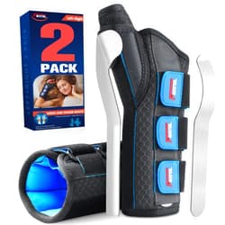 FEATOL 2 Pack Wrist Brace with Thumb Spica Splint for De Quervain's Tenosynovitis, Carpal Tunnel, Tendonitis, Arthritis-Thumb Brace for Pain Relief-Thumb Support for Left And Right Hand-Small/Medium