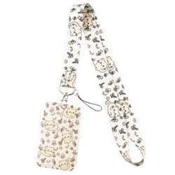 Juanooo Cute Cats ID Badge Holder Lanyard for Keys Aesthetic Cute Floral Keychain Lanyard for Women Girls Kids for ID Badges Aesthetic Preppy Lanyard for School Student ID