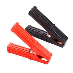 Fielect 2Pcs 100A Heavy-Duty Insulated Alligator Clips,Battery Crocodile Electrical Test Clamps,Battery Charger Clamp for Car Auto Vehicle Boat Red and Black