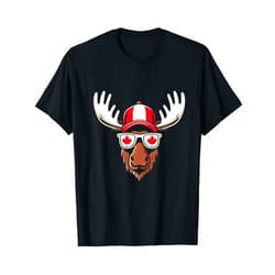 Canada Flag Moose Sunglasses Canada Day Canadian Flag Maple Leaf Moose Sunglasses T-Shirt
