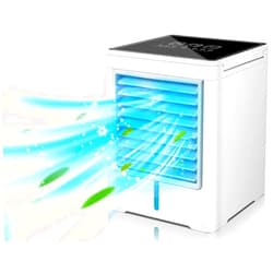 Fahsiam Portable Air Conditioners Fan, Evaporative Air Cooler, USB Personal Mini Air Conditioner with 3 Wind Speeds & 3 Timers Touch Screen Desktop Cooling Fan for for Home Room Camping Car Office