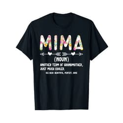 Proud Mima Grandma For Mother's Day Black Women's Modern Casual Mother's Day Grandma T-Shirt