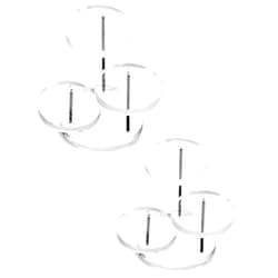 QWORK Round Acrylic Products Display Riser Stands, 3 Tier Jewelry Display Stands for Rings Earrings,Mini Figurines, Clear, 2 Pack
