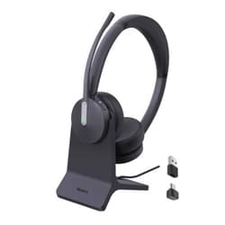 Yealink BH70 Dual Wireless Headset with Mic for Work, Bluetooth Headphone with Teams Certification, up to 35h Talk Time, 147g All-Day Wearing Comfort, Include USB-C/A Dongle & BHC70 Charging Stand