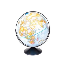 Replogle Eureka 16 inch desktop globe with up to date antique raised relief map and full swing gyromatic assembly. The beautiful blue ocean globe ball has vast amounts of up-to-date information will peak the interest of any geographical connoisseur of all ages. This sturdy globe features over 4000 place names and political boundaries.