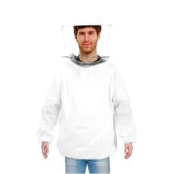 MEWTOGO Detachable Beekeeping Suit Jacket - Professional Bee Protective Clothing Smock Pull Over with Veil Hood and Zipper, Halloween Bee Keeper Costumes Adult for Cosplay