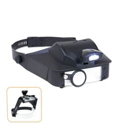 Carson LumiVisor Head Magnifier - Black Head Visor with LED Lighted Magnifier (2x/3x/5x/6x) (LV-10)