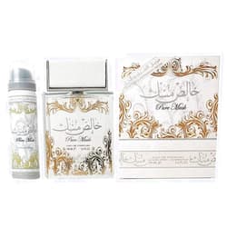 Lattafa Perfumes Pure Musk 2 Piece Set for Unisex (3.4 Ounce Eau de Parfum Spray + 1.7 Ounce Perfumed Body Spray)