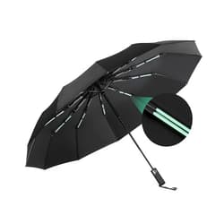 ElifeAcc 2024 Folding Umbrella, Men's, Large, One-Touch Parasol, UV Protection, Sun Protection, Windproof, Water Repellent, Rainy Season Protection, Typhoon Compatible, Storage Pouch Included, For Father's Day, Gift