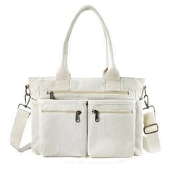 KAMEILONG Womens Casual Corduroy Tote Bags with Multiple Pockets Hobo Crossbody Bag Travel Shoulder Bags Cute Purse Handbag