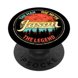 Visit Our Legendary Store With Custom Name Apparel Jason The Man The Myth The Legend Men Personalized Name PopSockets Swappable PopGrip
