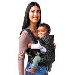 Infantino Flip 4-in-1 Convertible Baby Carrier, Adjustable, Ergonomic Hands Free Babywearing, Registry Essential, Carrier for Newborn to Toddler, Black & Gray Leopard