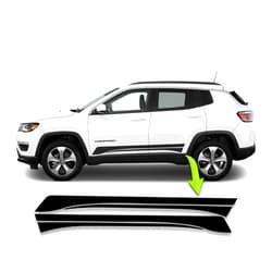 Benini Design Studio Side Lower Door Rocker Stripes Decal Graphics Racing Stripes Vinyl Stickers Compatible with Jeep Compass 2014-2023 (Gold)