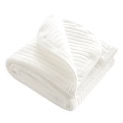 NTBAY Jersey Cotton Quilted Toddler Blanket, Breathable and Warm for Boys and Girls Baby Blanket, 30x40 Inches, White Stripe