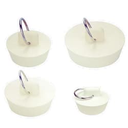 Wild Tribe 4 Sizes White Drain Stopper, Rubber Sink Stopper Plug with Hanging Ring for Bathtub Kitchen and Bathroom