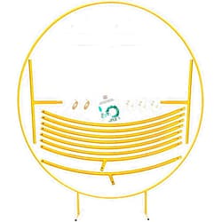 LANGXUN 7.2ft Gold Metal Round Balloon Arch kit, Backdrop Circle Stand Arch Frame for Wedding Birthday Party Decoration, Graduation Decorations and Baby Shower Photo Background