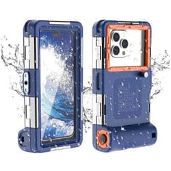 Quenseka Underwater Phone Case for Snorkeling, Waterproof Diving Phone Case [50ft/15m] [ Compatible with 4.7-6.9 inch Smartphones] for Samsung Galaxy S24/S23/S22/S21/ for iPhone 15/14/13/12 Pro Max (Orange)