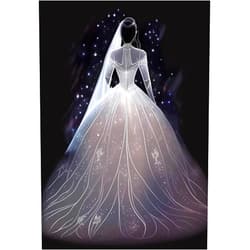 Worihut 5D Diamonds Painting Kits for Adults, Wedding Dress DIY Full Round Diamond Art Cross-Stitch Perfect for Hotel and Bar Decor 12 X 16inch