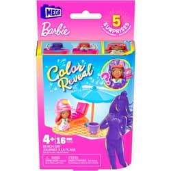 Barbie Mega Bloks HHP88 Barbie Color Reveal-Beach Day Micro Doll, Multi-Colour