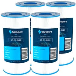 SpiroPure Replacement for Hayward CX480XRE CX470XRE Pleatco PA56SV Unicel C-7458 Filbur FC-1223 SwimClear C2025 Hot Tub Spa Pool Filter Replacement Cartridge (Case of 4)