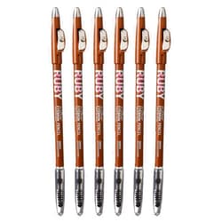 KISS Ruby Kisses GoBrow Eyebrow Pencil, Sharpenable, Longwear, Long Lasting Eyebrow Wooden Pencil for Natural-Looking Brows 6 PACK (Chocolate Brown)
