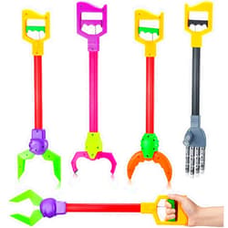 Wettarn 4 Pcs Interactive Toy Grabber Robot Hand and Robotic Claw Grabber Toy Robot Arm Toys Claw Grabber Pick up Tool for Fun Early Learning Hand Eye Coordination Play Grabbing, 19.7 Inch Long Arm