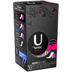 Kotex U By Kotex Barely There Thin Lines - 50 ct, Pack of 4