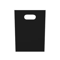 SSWBasics Small Low Density Black Plastic Merchandise Shopping Bags with Die Cut Handles - 9
