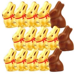 ONE CANDY WAY Mini Chocolate Bunnies, 15 Pieces of LindtEaster Chocolate, Delicious LindtGold Bunny for Kids and Adults, Perfect Easter Bunny Gift for Family, Friends, and Loved Ones