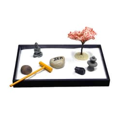 Nature's Mark, Mini Meditation Zen Garden Table Décor Kit with Accessories (8Lx5W Rectangle C)