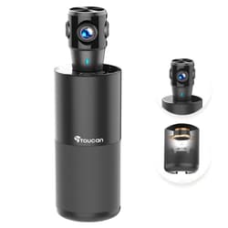 TOUCAN 360-Degree Video Conference Camera, 1080p HD Webcam with 4 Noise Reduction Mics, Speaker, AI Tracking, Works with Zoom, Google Voice, Microsoft Teams and More, for PC/Mac/Laptop/MacBook/Tablet