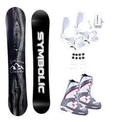 Symbolic Knotty Snowboard & White Bindings & Northwave Boots Womens 9 - 9.5 M4 Complete Package