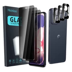 Nixinioo 3 Pack Privacy Screen Protector for Motorola Moto G Power 5G 2024 With 3 Pack Camera Lens Protector, Anti Spy Tempered Glass Film, 9H Hardness, Black Protector, Anti-Scratch, Bubble Free