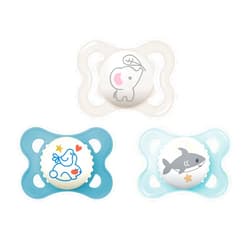 MAM Variety Pack Baby Pacifier, Includes 3 Types of Pacifiers, Nipple Shape Helps Promote Healthy Oral Development, 0-6 Months, Boy, 3 Count (Pack of 1)