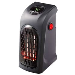 Ontel Handy Heater Plug-In Personal Heater for Quick and Easy Heat, Features Compact Design, Digital Display, and On/Off Timer - Great for Travel