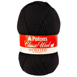Patons Worsted Classic Wool Yarn by Patons - Solid Color Yarn for Knitting, Crochet, Weaving, Arts & Crafts - Black, Bulk 10 Pack