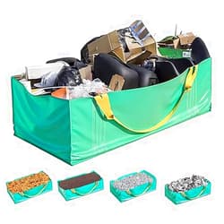 Skywin Dumpster Bag - Foldable and Reusable Trash Bag for Waste Management, Multiple Times Use During Renovations Tear Resistant and Can Hold Up to 3,500 lbs (Green)