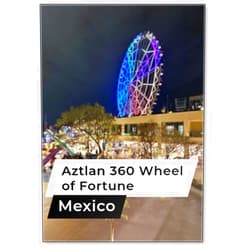Photomagnet Mexico City, Mexico - Night View of The Aztlan 360 Wheel of, with Colorful Lighting in The Chapultepec Forest Urban Park Design 1, Fridge Magnet