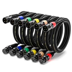 EBXYA XLR Cable 10 ft 6-Packs - Standard XLR Male to Female Microphone Cable with 3-Pin Balanced Shielded XLR Speaker Cable