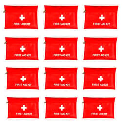 PAXLAMB Red First Aid Bag Empty First Aid Kit Empty Waterproof First Aid Pouch Small Mini for First Aid Kits Pack Emergency Hiking Backpacking Camping Travel Car Cycling (Red, 7.9x5.5