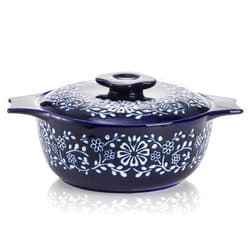 Bekith Casserole Dish with Lid, Ceramic Casserole Dish For Oven, 2.6-Quart Round Baking Dishes, Oven Safe and Durable Bakeware for Dinner and Party, Wedding Gifts, Blue