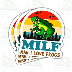 Vybonz (3Pcs) Funny Man I Love Frogs Milfs Milfs Adult Joke Humor Frog Lover Frog Love Gift Sticker - Laptop Water Bottle Tumbler Car Truck Bumper Helmet Phone Wall Window Sticker 3
