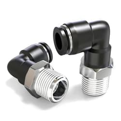 TAILONZ PNEUMATIC Male Elbow 8mm Tube OD x 1/4 Inch NPT Thread 90 Push to Connect Fittings PL8-N2 (Pack of 10)