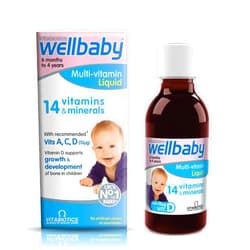 WELLBABY Vitabiotics Wellbaby Multi-Vitamin Liquid - Immune System Multivitamin for Infants and Babies Ages 6 Months to 4 Years - 150mL