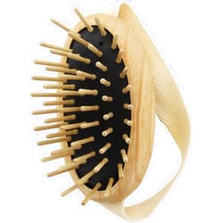 TEK - Scalp Massage Brush in Ash Wood with Strap, Ideal for Washing Air and Application of Anti-Hair Loss Lotions, 8,5 x 5 cm