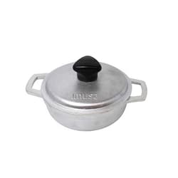 IMUSA 0.5Qt Mini Cast Aluminum Traditional Caldero Set with Lid,Silver