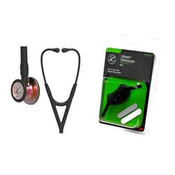 3M Littmann Cardiology IV Diagnostic Stethoscope, Rainbow-Finish Chestpiece, Black Tube, Stem and Headset, 27 inch, 6165 + 40007 Stethoscope Identification Tag, Black